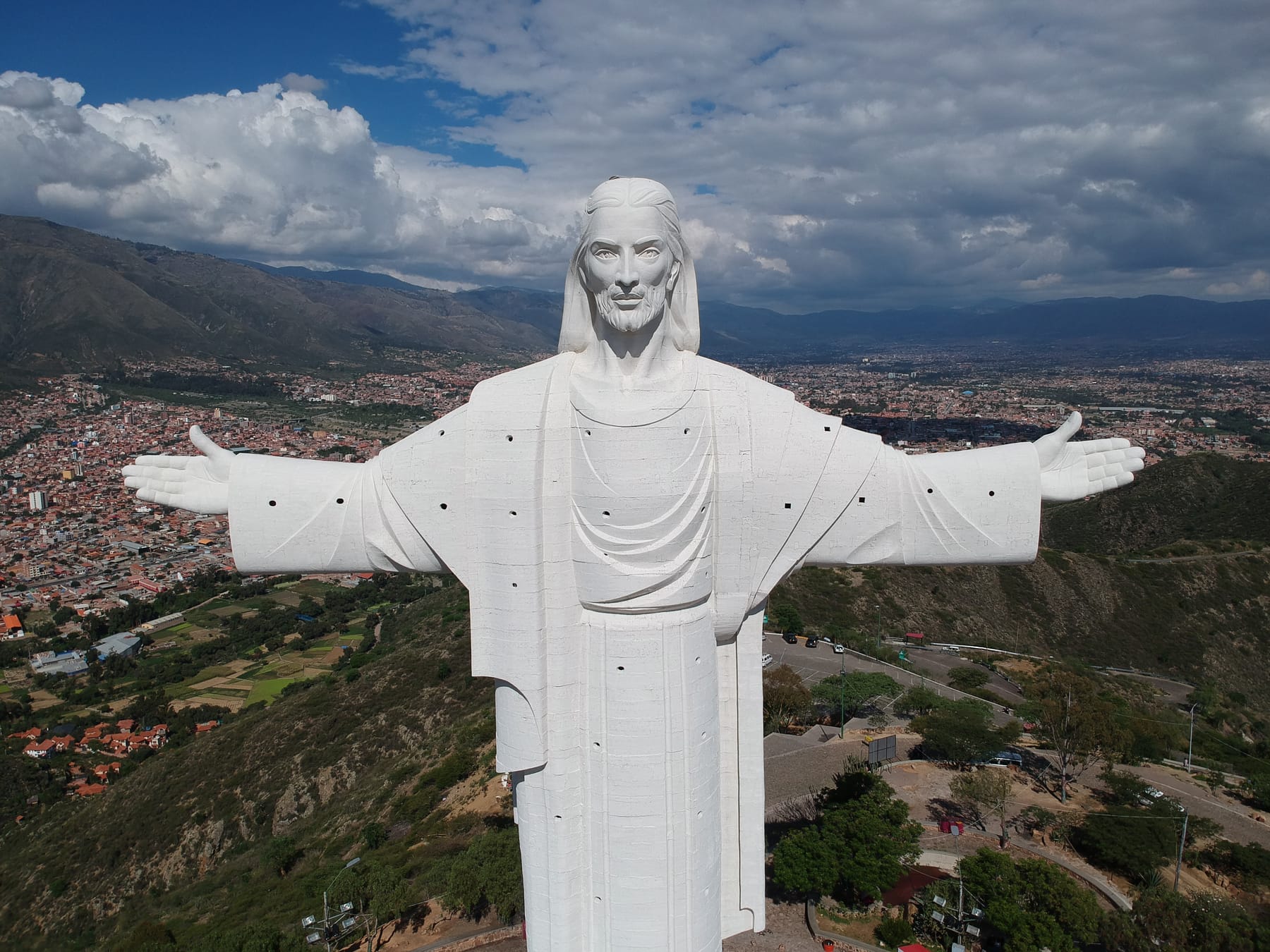 Christ of the Concord Monument under construction, Cochabamba, Bolivia